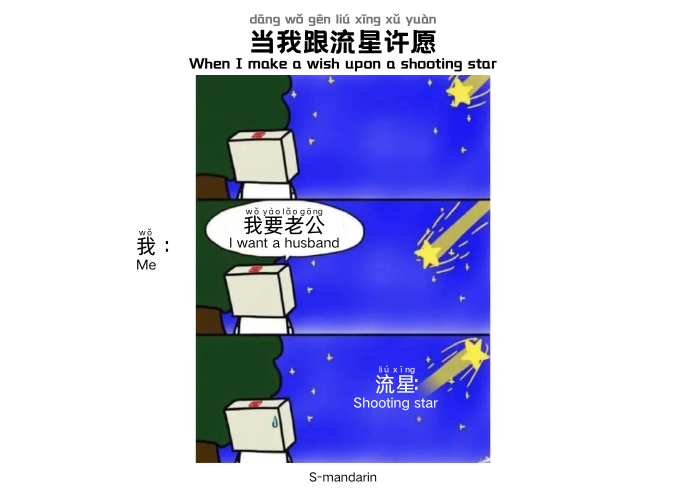【meme】When I make a wish upon a shooting star